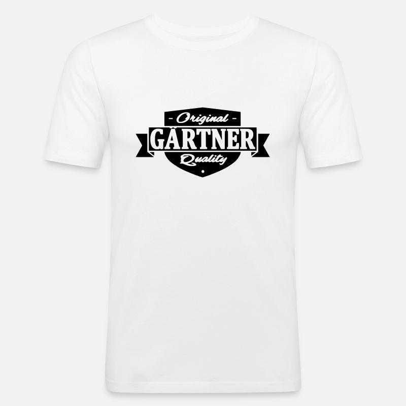 gärtner - Männer Slim Fit T-Shirt - Weiß