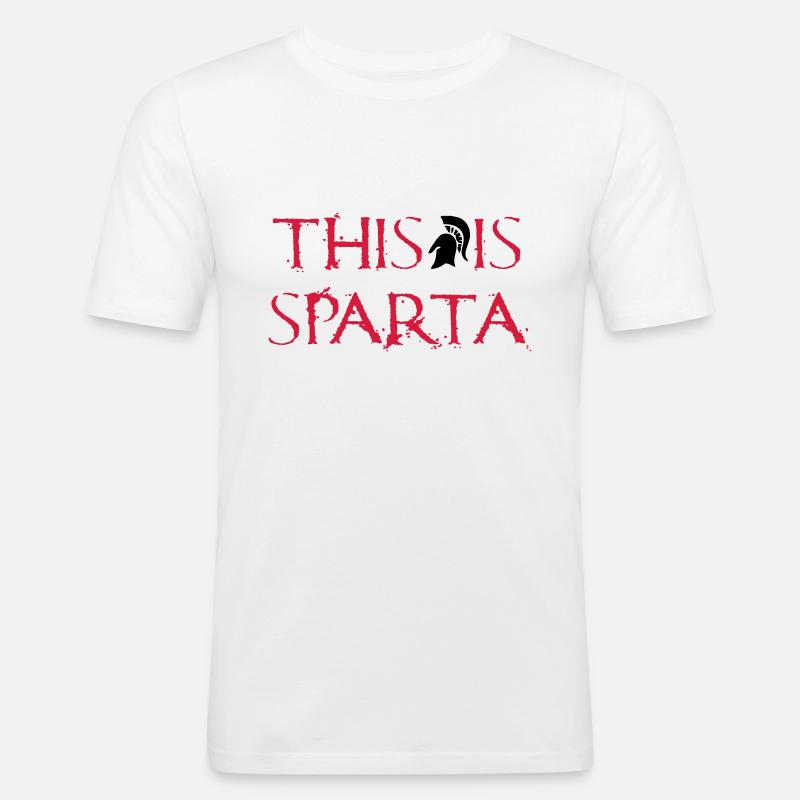 This is Sparta - Männer Slim Fit T-Shirt - Weiß