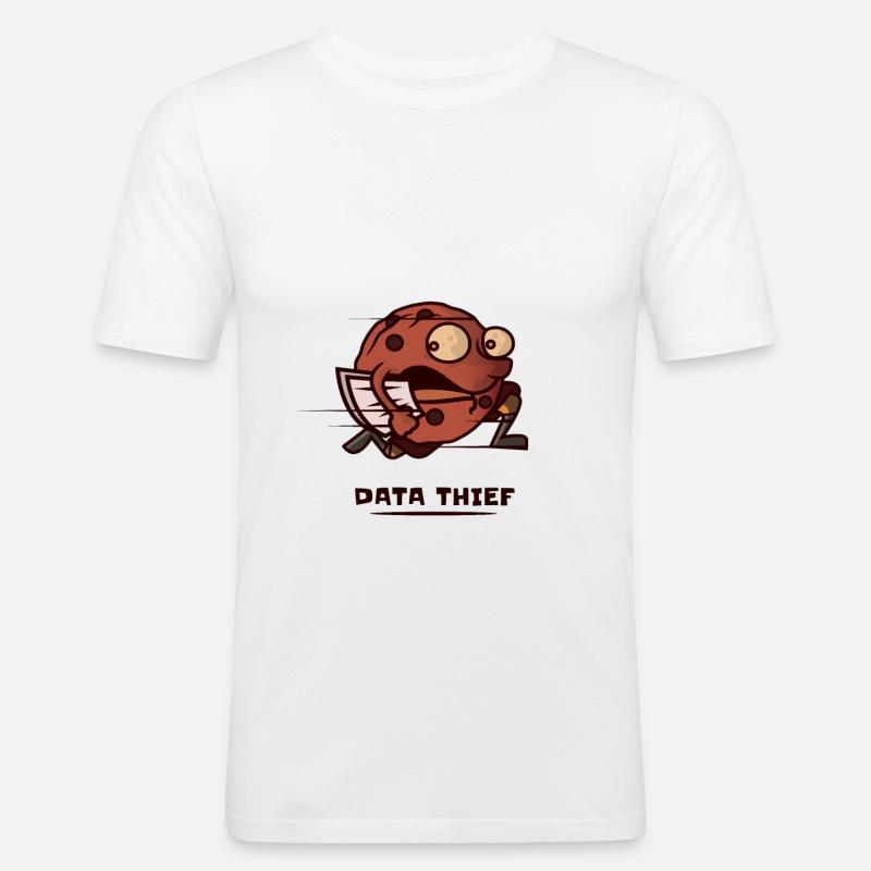 Cookie Datendieb Daten Protest Menschenrecht - Männer Slim Fit T-Shirt - Weiß