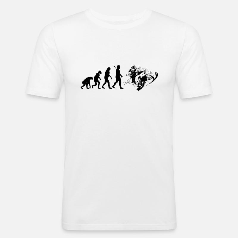 Evolution Snowmobile - Männer Slim Fit T-Shirt - Weiß