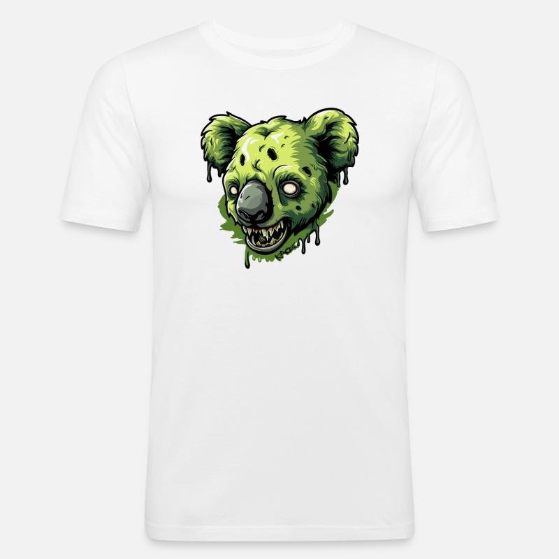 Zombie Koala - Männer Slim Fit T-Shirt - Weiß