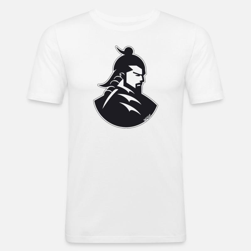 Ein Samurai im Schatten - Männer Slim Fit T-Shirt - Weiß
