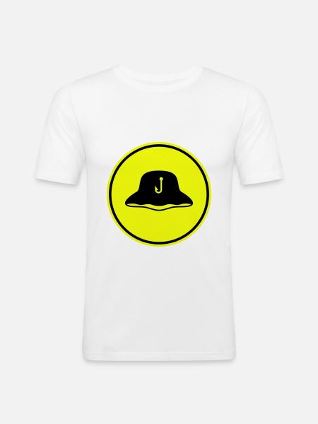 Fishing Hat Icon Silhouette - Men's Slim Fit T-Shirt - white