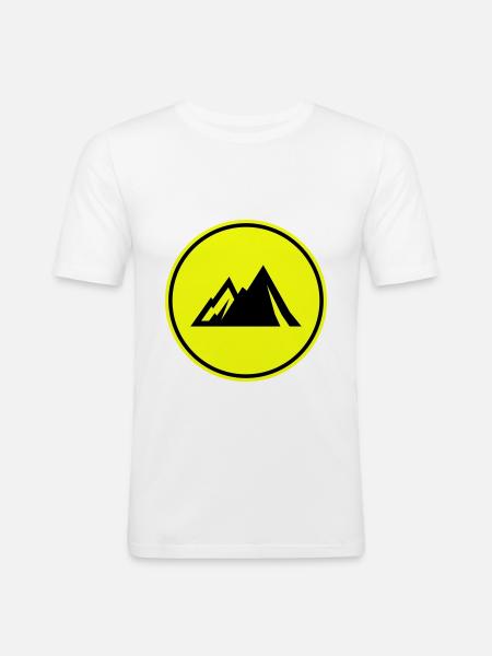 Mountains mountains icon - Men's Slim Fit T-Shirt - white