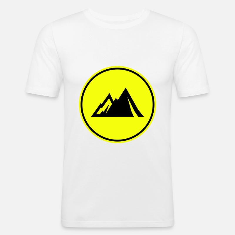Berge Mountains icon - Männer Slim Fit T-Shirt - Weiß