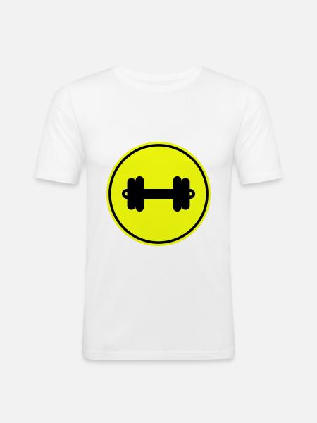 Dumbbell weights icon - Men's Slim Fit T-Shirt - white