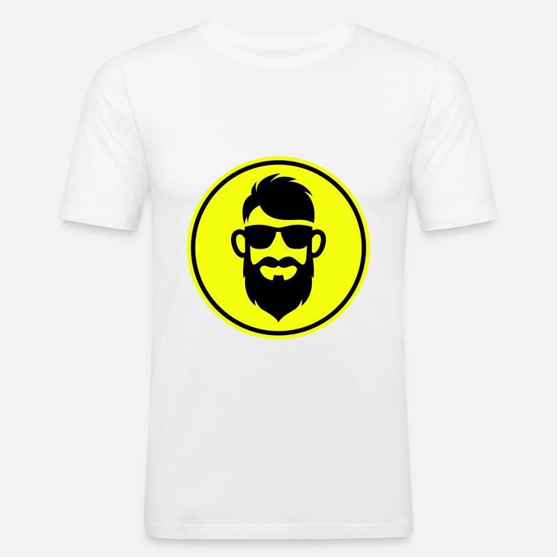 Gesicht bart symbol - Männer Slim Fit T-Shirt - Weiß