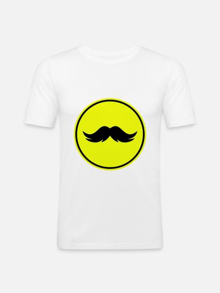 Symbole de moustache - T-shirt près du corps Homme - blanc