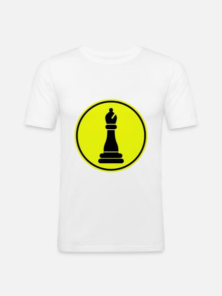 Schachfigur symbol - Männer Slim Fit T-Shirt - Weiß
