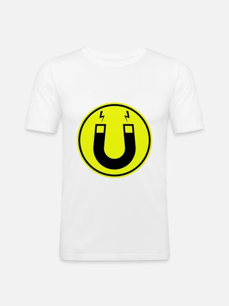 Horseshoe magnet - Men's Slim Fit T-Shirt - white