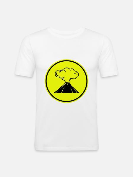 Vulkan icon symbol - Männer Slim Fit T-Shirt - Weiß
