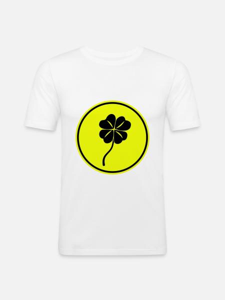 Cloverleaf luck - Men's Slim Fit T-Shirt - white