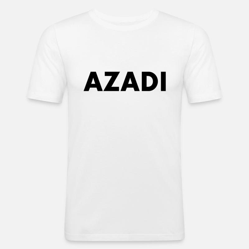 Azadi - Männer Slim Fit T-Shirt - Weiß