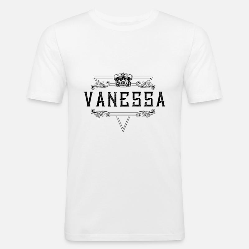 Nome Vanessa - Maglietta aderente da uomo - bianco
