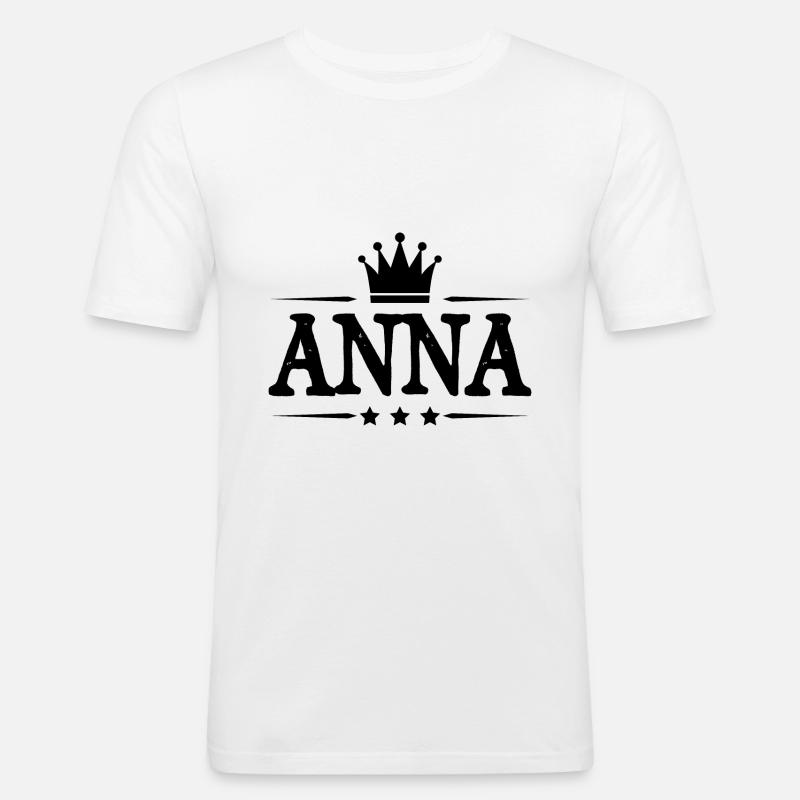 Anna - Männer Slim Fit T-Shirt - Weiß