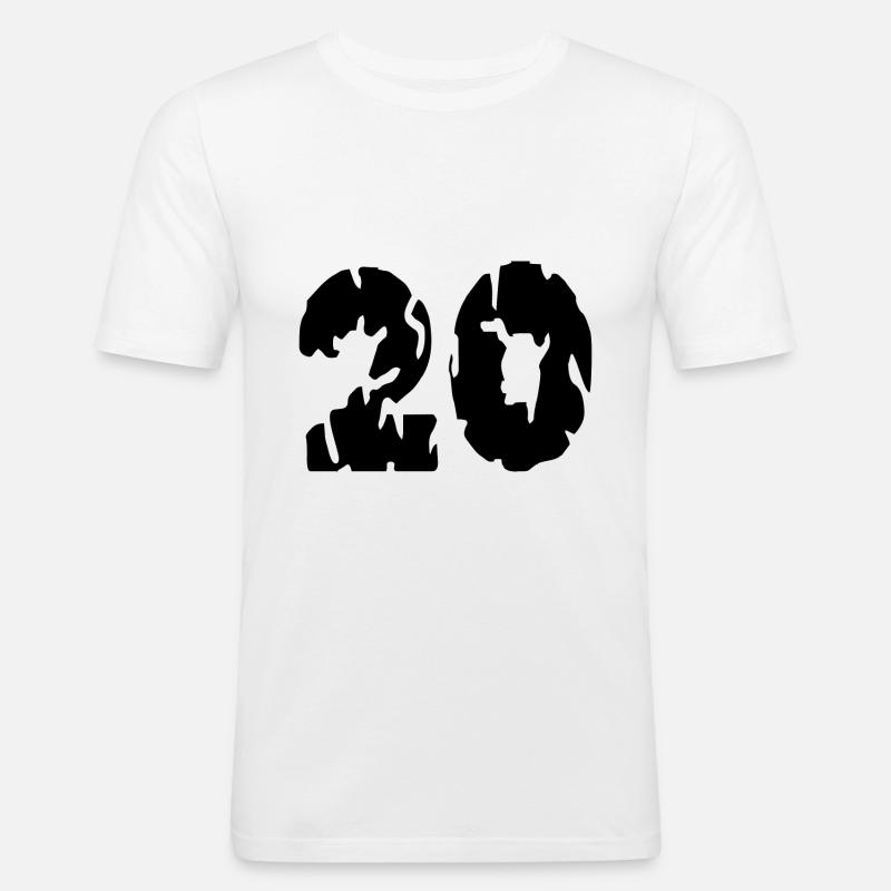 20 Zahl Trikot - Männer Slim Fit T-Shirt - Weiß