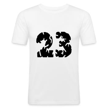 23 Number jersey - Men's Slim Fit T-Shirt - white - Front - Nik (191cm)