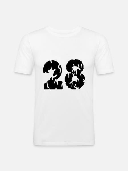 28 Number jersey - Men's Slim Fit T-Shirt - white