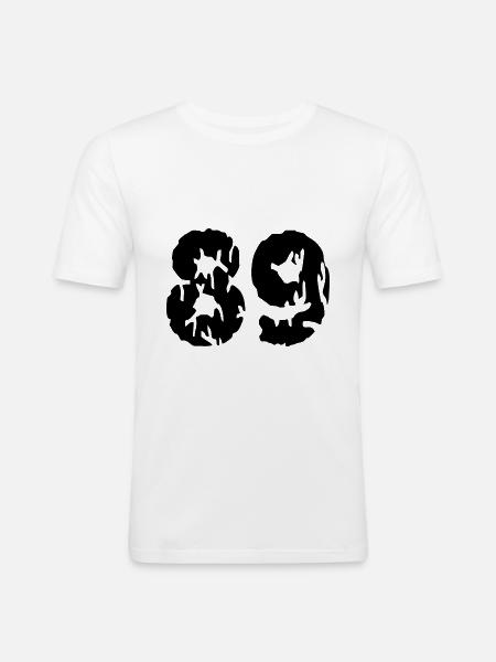 89 Number jersey - Men's Slim Fit T-Shirt - white