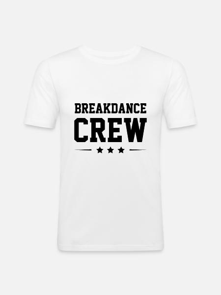 Breakdance Crew - Männer Slim Fit T-Shirt - Weiß
