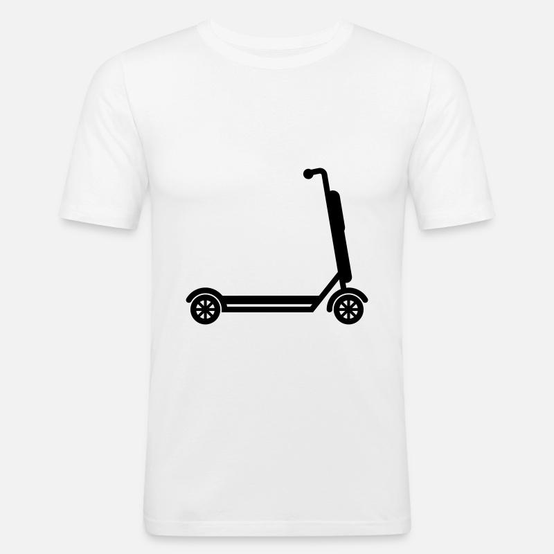 E-roller Icon - Männer Slim Fit T-Shirt - Weiß