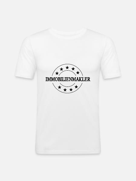 Immobilienmakler Beruf - Männer Slim Fit T-Shirt - Weiß