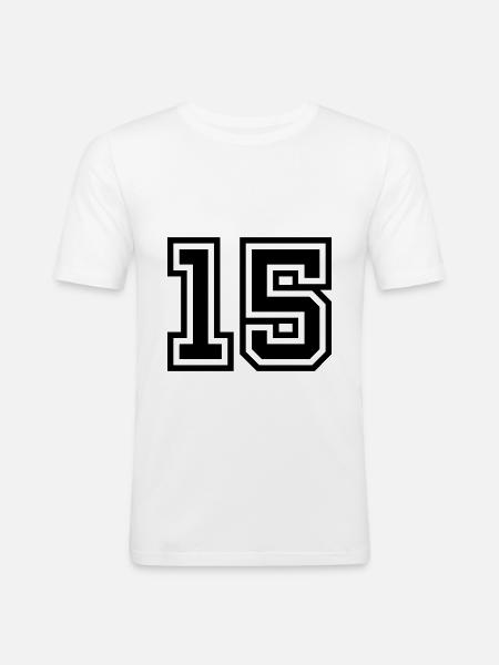 Symbole de 15 chiffres - T-shirt près du corps Homme - blanc
