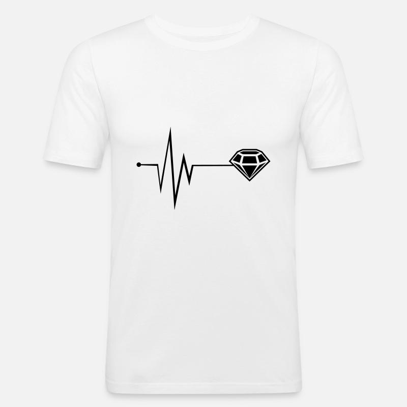 Diamond Icon Pulse - Men's Slim Fit T-Shirt - white