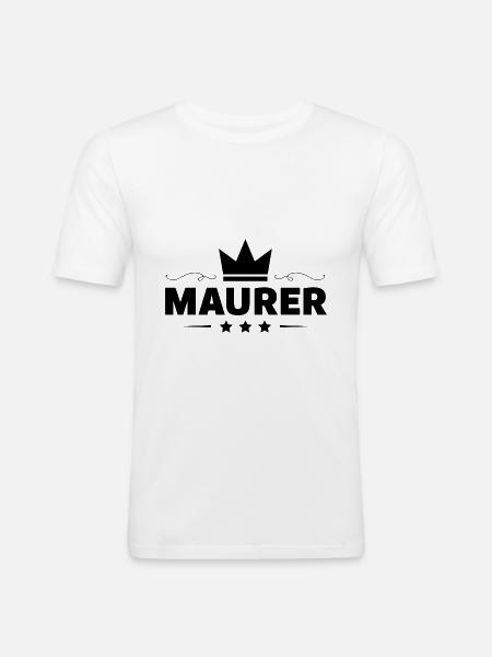 Maurer Beruf - Männer Slim Fit T-Shirt - Weiß