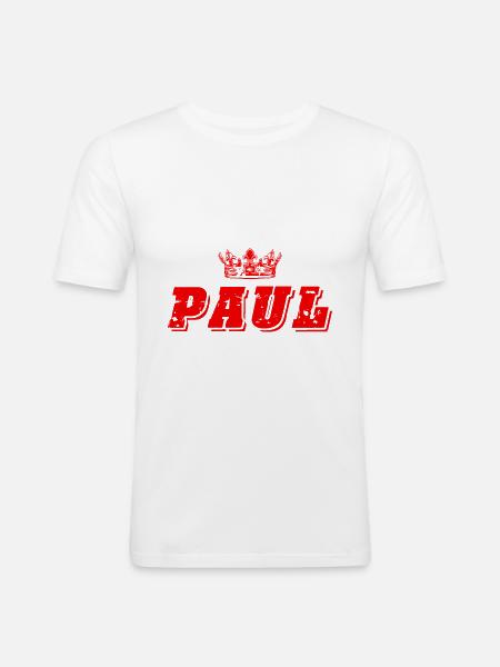 Paul - Men's Slim Fit T-Shirt - white