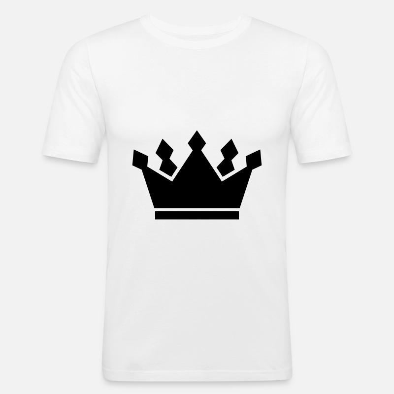Krone Symbol icon - Männer Slim Fit T-Shirt - Weiß