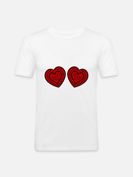 Herz Symbol Liebe - Männer Slim Fit T-Shirt - Weiß