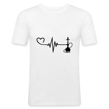 Bong Pulse Heart Love - Men's Slim Fit T-Shirt - white - Front - Nik (191cm)