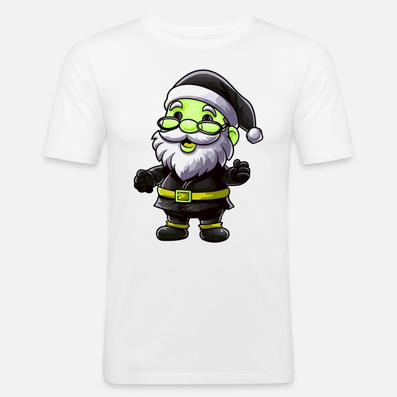 Weihnachtsmann Comic - Männer Slim Fit T-Shirt - Weiß