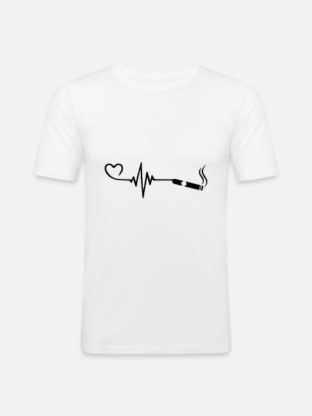 Cigar Pulse Heart Love - Men's Slim Fit T-Shirt - white