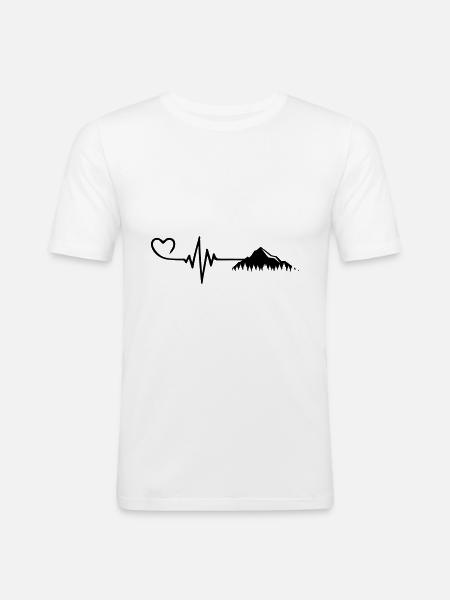 Mountain heartbeat - Men's Slim Fit T-Shirt - white