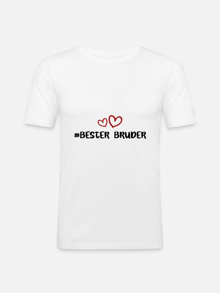 Bester Bruder Herz Liebe - Männer Slim Fit T-Shirt - Weiß
