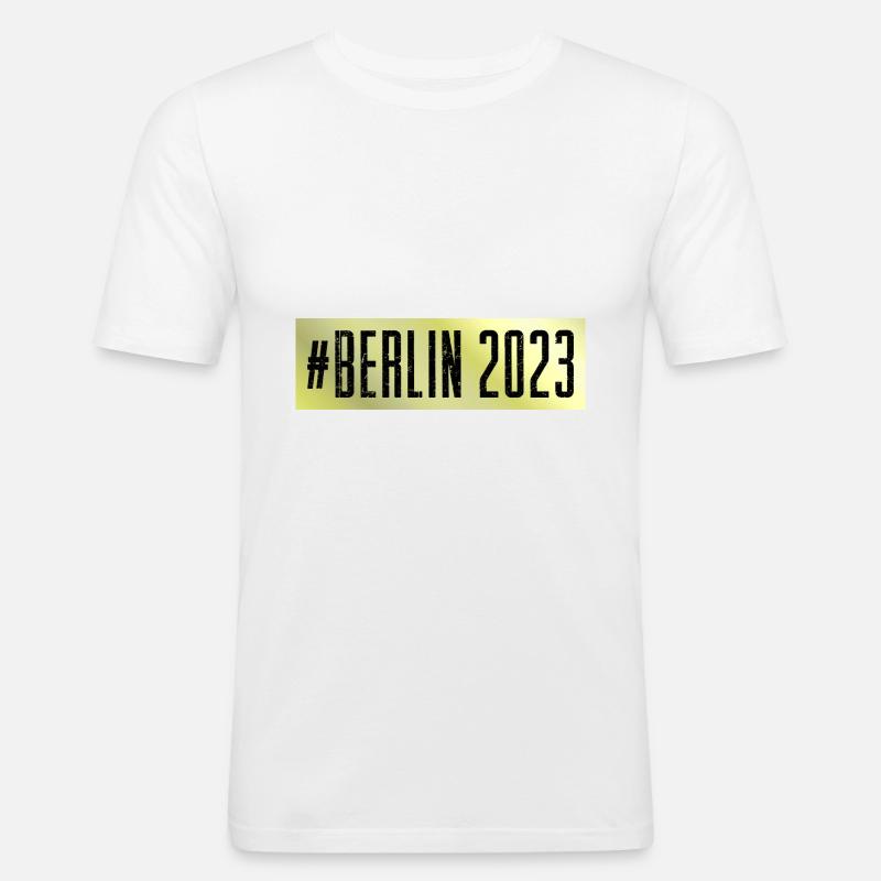 Berlin 2023 - Männer Slim Fit T-Shirt - Weiß