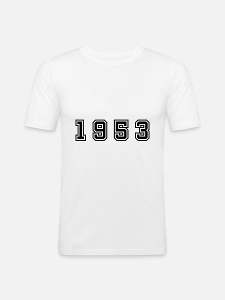 1953 year number - Men's Slim Fit T-Shirt - white
