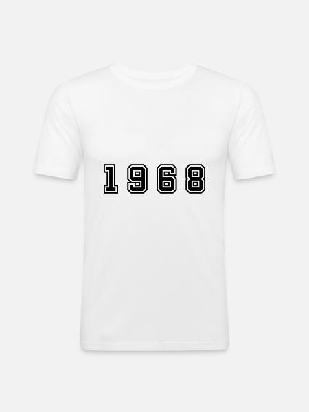 Numéro de l’année 1968 - T-shirt près du corps Homme - blanc