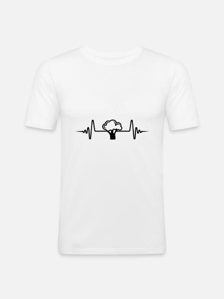 Broccoli Pulse - Men's Slim Fit T-Shirt - white