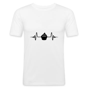 Icône Muffin Pulse - T-shirt près du corps Homme - blanc - Devant - Nik (191cm)