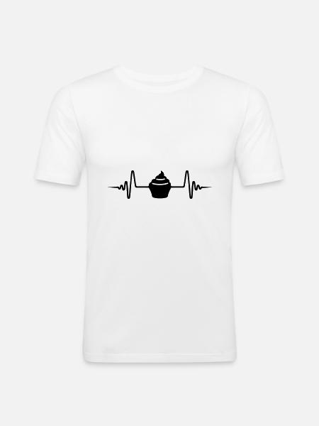 Muffin Pulse icon - Men's Slim Fit T-Shirt - white