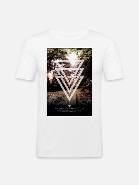 mystic forest triangles - Men's Slim Fit T-Shirt - white