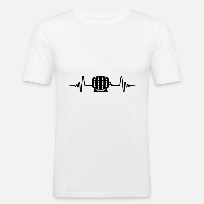 Bierfass puls - Männer Slim Fit T-Shirt - Weiß