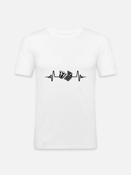 Make Up Cosmetics Pulse - Men's Slim Fit T-Shirt - white