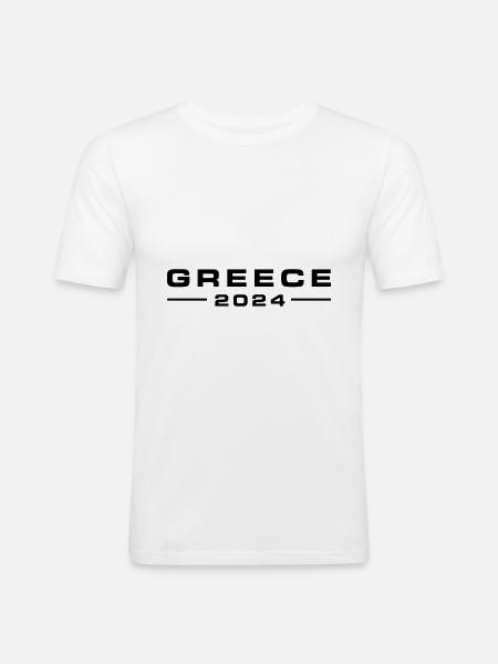 Greece 2024 - Männer Slim Fit T-Shirt - Weiß