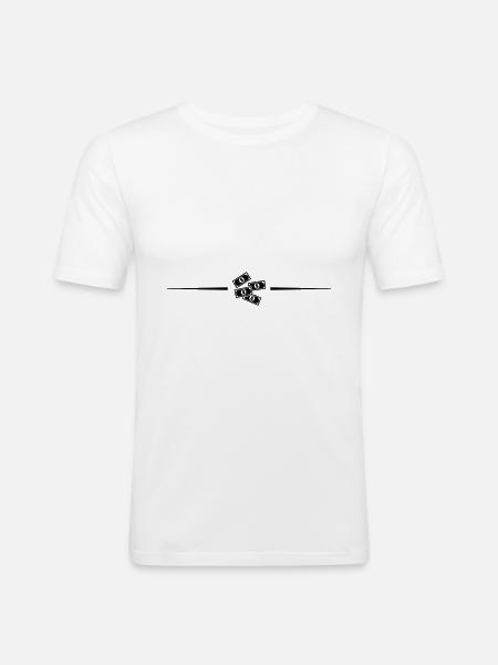 Ligne d’argent comptant - T-shirt près du corps Homme - blanc