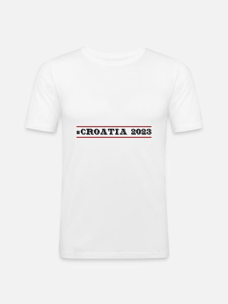 Croatia 2023 - Männer Slim Fit T-Shirt - Weiß