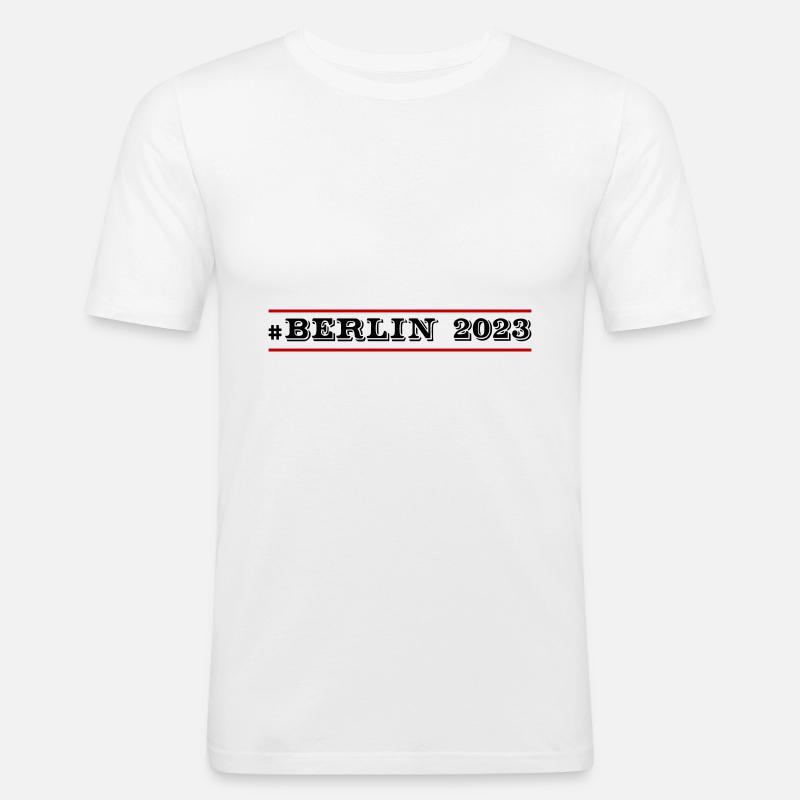Berlin 2023 - Männer Slim Fit T-Shirt - Weiß